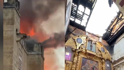 Cronología visual del incendio que ha dañado parte de la Mezquita de Córdoba