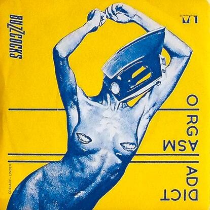 <b>Portada de <i>Osgasm addict,</i> (Buzzcocks, 1977), obra de Linder Sterling.</b>