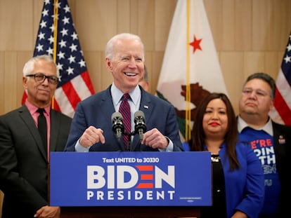 Joe Biden, durante un acto de campaña en  Los Angeles, el pasado marzo.