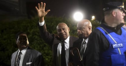 Bill Cosby na primeira visita de seu julgamento, no início de fevereiro.