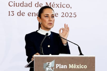 Claudia Sheinbaum, habla durante la presentación del 'Plan México'