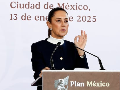 Claudia Sheinbaum, habla durante la presentación del 'Plan México'