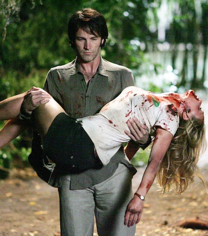 The vampire Bill (Stephen Moyer) and Sookie Stackhouse (Anna Paquin), in 'True Blood.'