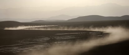 16 de enero de 2014. Zona entre las localidades chilenas de Antofagasta y El Salvador, durante una etapa del rally Dakar 2014.