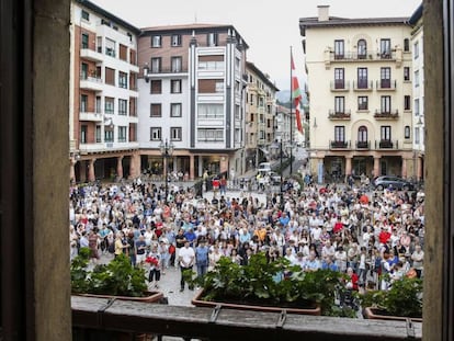 Concentración ciudadana contra las agresiones sexuales celebrada esta semana en Zarautz.