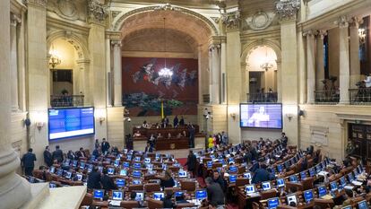 El Senado colombiano durante una votación,  el 18 de junio de 2019.