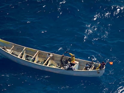 Patera hallada cerca de las costas de Gran Canaria el pasado 20 de agosto con cinco inmigrantes fallecidos.