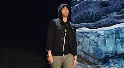 Eminem durante un concierto en Londres en 2017.