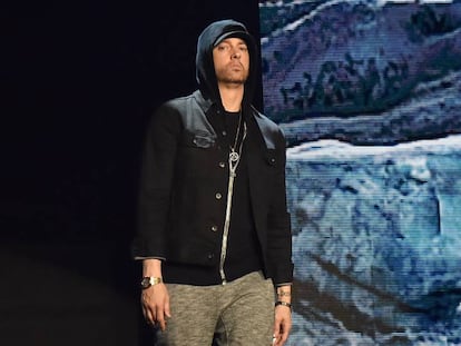 Eminem durante un concierto en Londres en 2017.