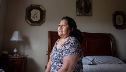 Margarita Chango, fotografiada en casa de uno de sus empleadores en Badajoz el 5 de mayo de 2020.