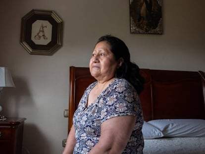 Margarita Chango, fotografiada en casa de uno de sus empleadores en Badajoz el 5 de mayo de 2020.