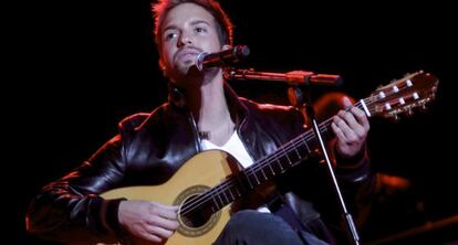 Pablo Albor&aacute;n, en concierto en el Palacio de los Deportes de Madrid.
 