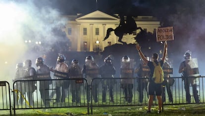 Protestas cerca de la Casa Blanca.