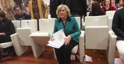 Manuela Carmena, en la presentación de la exposición urbana