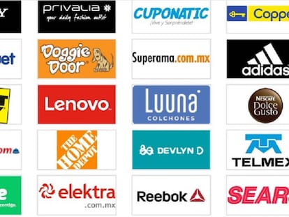 Algunas marcas que participan en el Hot Sale México 2016.