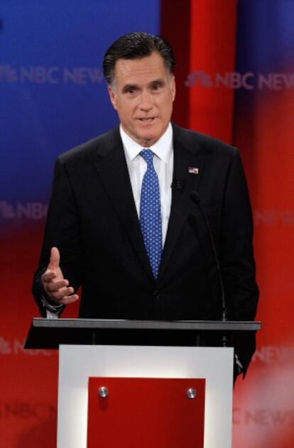 El candidato republicano Mitt Romney, en el debate de la noche del lunes.