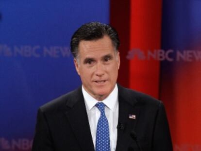 El candidato republicano Mitt Romney, en el debate de la noche del lunes.