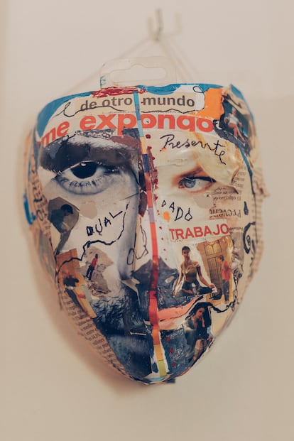 Máscara realizada por una de las alumnas del taller que González impartió en Tabacalera en 2015, con motivo de la retrospectiva que le dedicó esta institución madrileña.