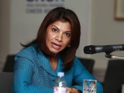 La presidenta de Costa Rica, Laura Chinchilla, hoy, martes 21 de agosto de 2012, en Seúl (Corea del Sur). La presidenta Chinchilla se encuentra en esta ciudad para una visita oficial de cuatro días.