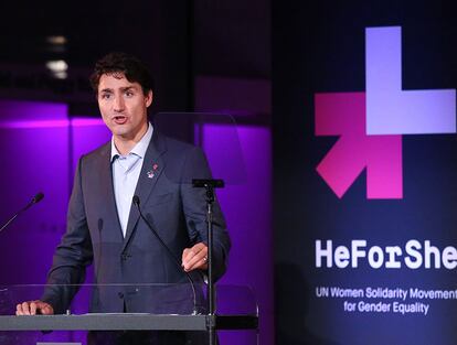 El primer ministro de Canadá Justin Trudeau es embajador de He for She.