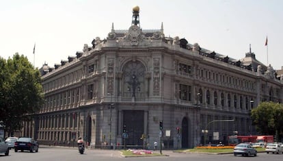 Edificio del Banco de España en la plaza de Cibeles.