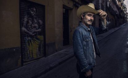 Aaron Rux, la semana pasada en el barrio de Lavapiés.