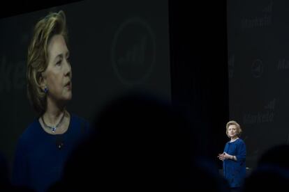 Hillary Clinton, durante um evento em abril.