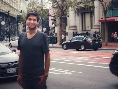 Jes&uacute;s Navarrete en la calle Market de San Francisco.