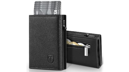 Amazon offers: Microfiber leather wallet packaged in a gift box.