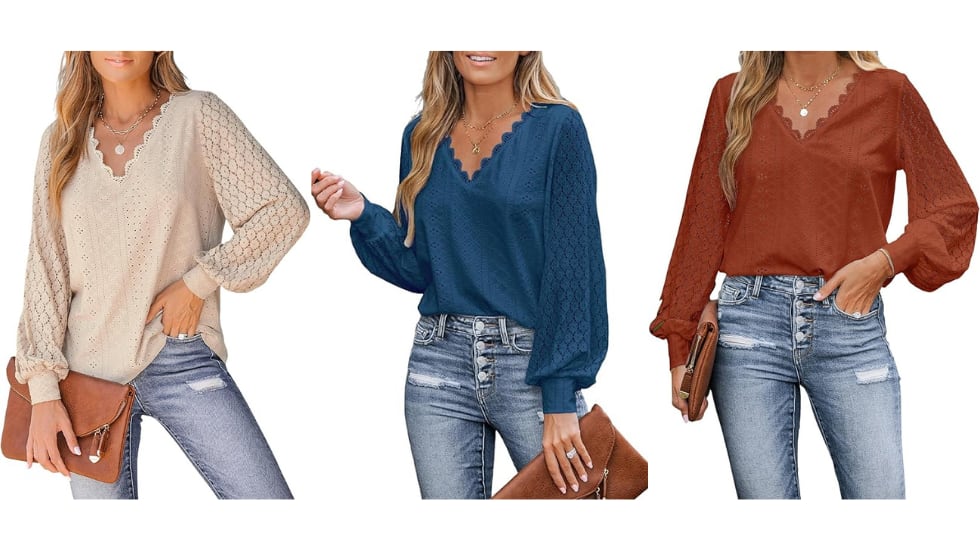 Blusa para mujer con detalles de encaje.