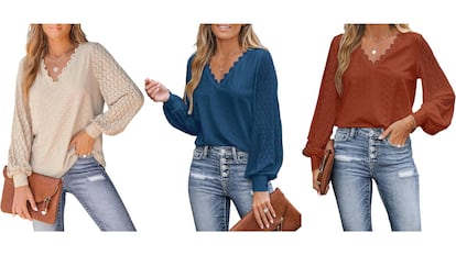 Esta blusa para mujer cuenta con una tela ligera para llevar toda la primavera.