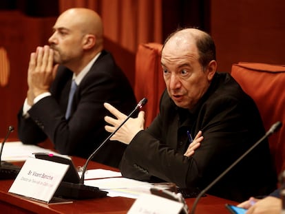 El director de TV3, Vicent Sanchis, en el Parlament.