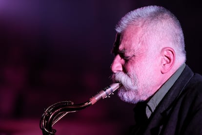 Peter Brötzmann en Nápoles en 2018.