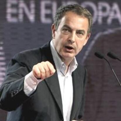 Zapatero, en el acto de presentación de los candidatos del PSOE a las europeas