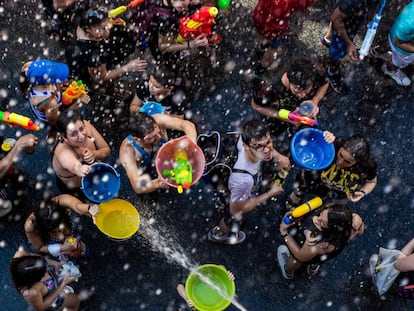 Participantes en la Batalla Naval de Vallecas (Comunidad de Madrid), que este año se celebrará el 17 de julio.