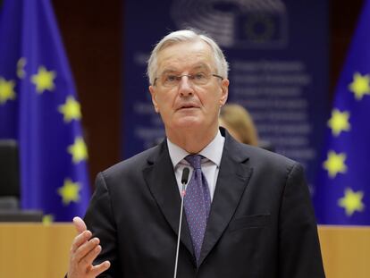 El negociador jefe europeo para el Brexit, Michel Barnier, este viernes en el Parlamento Europeo.