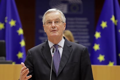 El negociador jefe europeo para el Brexit, Michel Barnier, este viernes en el Parlamento Europeo.