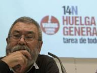 El secretario general de UGT, Cándido Méndez (i), y el de CC.OO, Ignacio Fernández Toxo. EFE/Archivo
