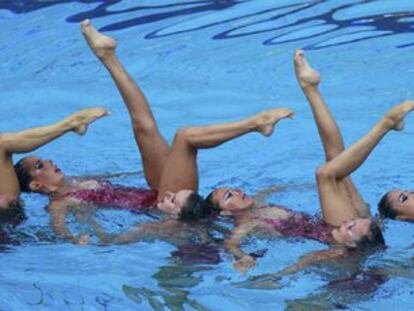 El equipo español de natación artística en el Europeo de 2019 en Budapest.