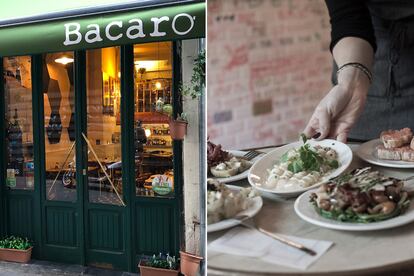 De tapas. Bacaro (izda.) y La cava de la Pepita (a la dcha., algunos de sus platos) son sus dos descubrimientos. «En La cava probamos unas anchoas con dulce de leche muy particulares», destaca Guillermo.