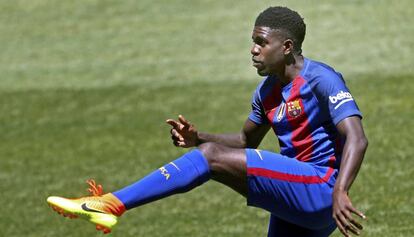 Umtiti, en el Camp Nou.