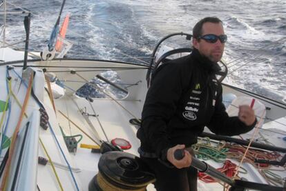 Xabi Fernández, a bordo del IMOCA 60