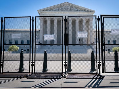 El Supremo de Estados Unidos, vallado ante las protestas del martes en Washington.