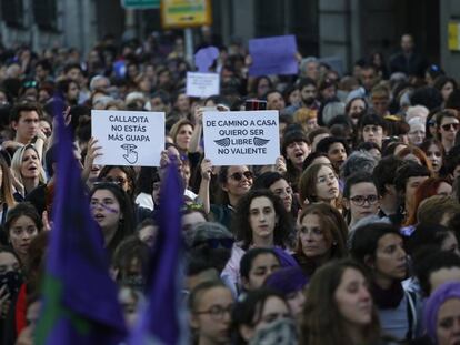 Manifestación en Madrid por la sentencia a La Manada en mayo de 2018.