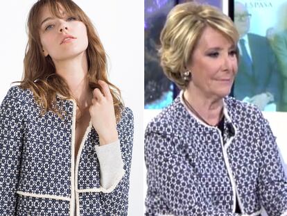 Esperanza Aguirre ya lleva el nuevo abrigo viral de Zara