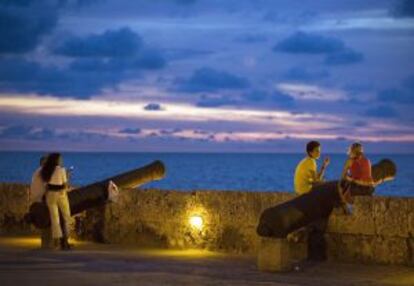 Atardecer desde la muralla de Cartagena de Indias (Colombia).