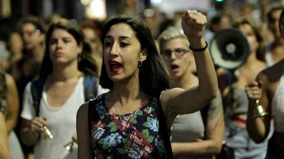 Protesta este febrero en Montevideo (Uruguay) contra los feminicidios.