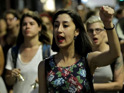 Protesta este febrero en Montevideo (Uruguay) contra los feminicidios.