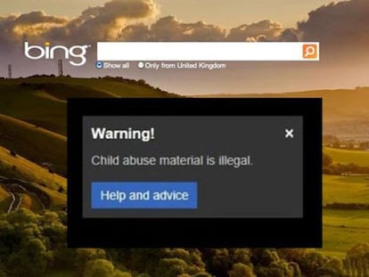 Bing incorpora avisos contra el porno infantil
