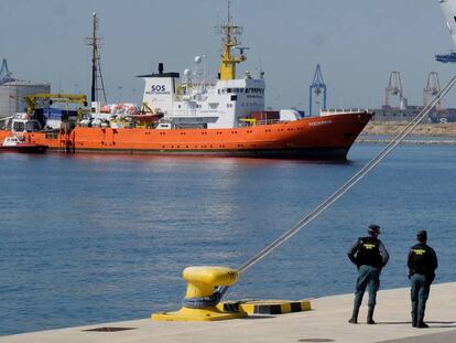 El barco 'Aquarius' llega a Valencia el 17 de junio. 